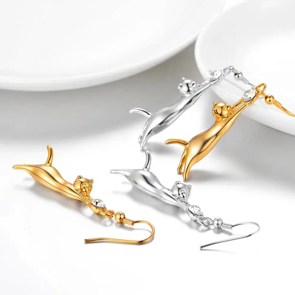 Chic Cat Charm Earrings