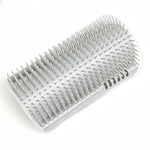 Gray wall-mounted cat grooming brush