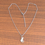 Silver-tone cat pendant necklace