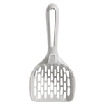 Wide-slot gray cat litter scoop product view