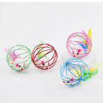 Mouse-in-a-cage toys illustrating assorted colors; one toy supplied