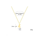 Cat pendant measurement diagram showing a 2 cm pendant and 45 cm chain with 5 cm extension