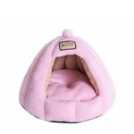 Front view of the Pink Armarkat covered cat bed and its inner mat