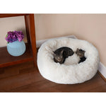 Two cats in Armarkat plush cuddler beds; this listing includes one Small bed