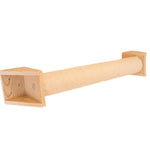 Angled view of W1907D scratching post showing the wooden end bracket and mounting holes