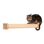 Tabby cat on Armarkat W1907D wall-mounted scratching post with wooden end brackets