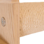 Close-up of the Armarkat W1907D wooden end mount, fastener and sisal-wrapped post