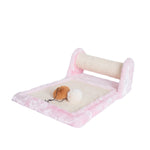 Side view of the Armarkat Pink rolling scratching station