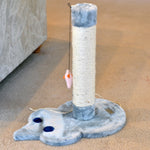 Closer view of the Armarkat mouse scratcher showing the sisal-wrapped post and plush base