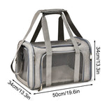 Large cat carrier size guide: 50 cm long, 34 cm wide and 34 cm high.