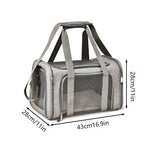Medium cat carrier size guide: 43 cm long, 28 cm wide and 28 cm high.