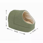 Sizing diagram of the Sage Green GOOPAWS cat cave with measurements in inches