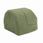 Rear view of the Sage Green GOOPAWS cat cave showing the covered shape and stitched panels