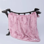 Mauve Hello Doggie Cuddle Small pet blanket showing its textured fabric