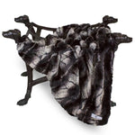 Hello Doggie Deluxe pet blanket in Chinchilla, draped over a display stand to show its fabric; stand not included