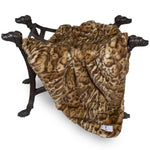 Hello Doggie Deluxe pet blanket in Jungle Cat, draped over a display stand to show its fabric; stand not included