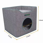 Supplier sizing diagram of the JESPET cat cube and entrance with measurements in inches