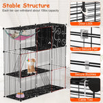Detail guide showing the enclosure gate hook, sticky secure pad, secure buckle and cable-tie fastenings.