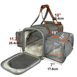 Size diagram showing the Big Apple carrier main body and expandable side measurements