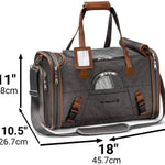 Charcoal Mr. Peanut’s Gold Series Standard carrier showing overall dimensions: 18 inches long, 10.5 inches wide and 11 inches high.