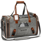 Platinum Gray Mr. Peanut’s Gold Series Standard pet carrier with mesh panels, brown trim and carrying handles.