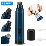 Different head guard configurations of the same two-speed pet nail grinder