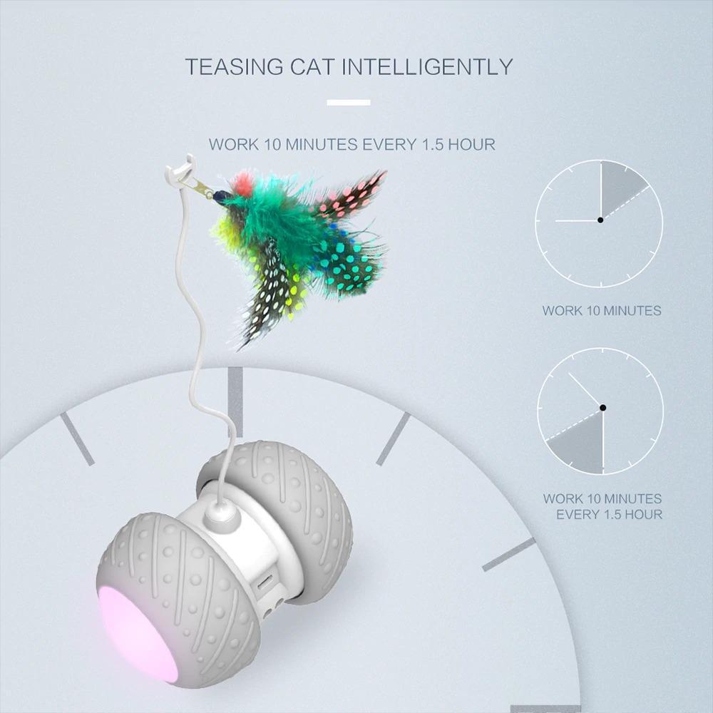 Interactive Robotic Cat Wheel Teaser Toy